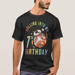 Robot Rolling Into My 7th Birthday Happy To Me 7 Y T-Shirt