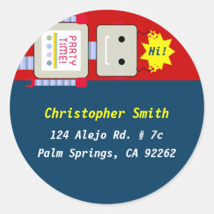 Robot Round Address Labels