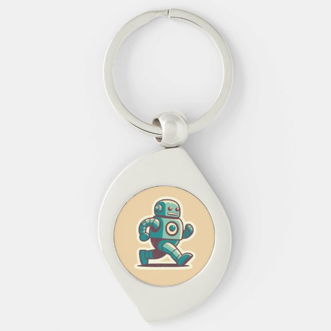 Robot Runner Keychain (Front)
