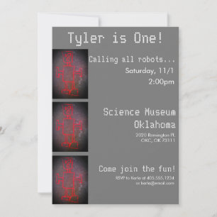 Robot Science Party Invitation