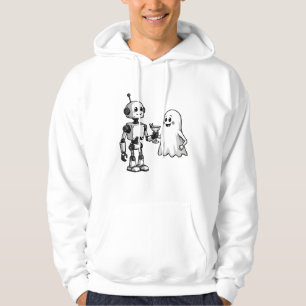 Robot Shaking Ghost Spooky Halloween Rebotic  Hoodie