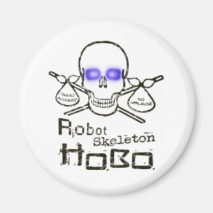 Robot Skeleton Hobo Magnet