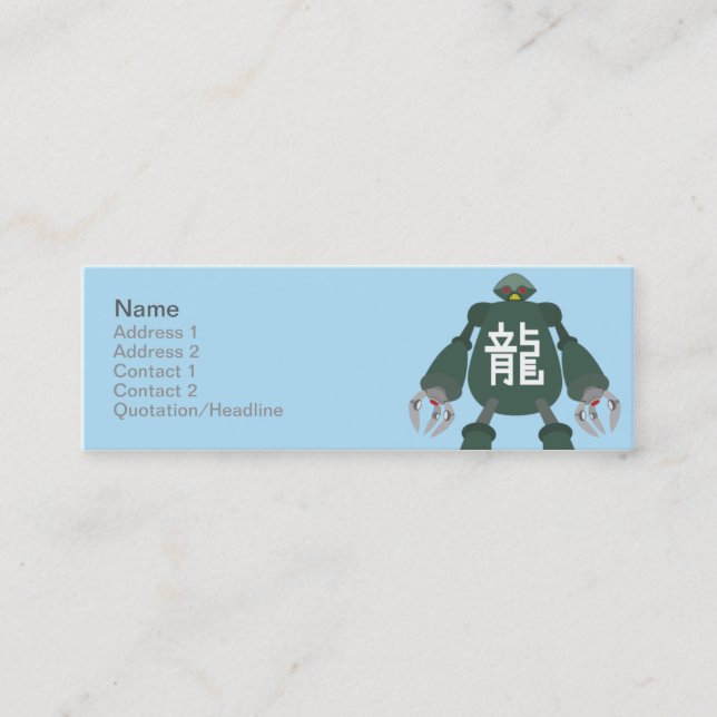 Robot - Skinny Mini Business Card (Front)