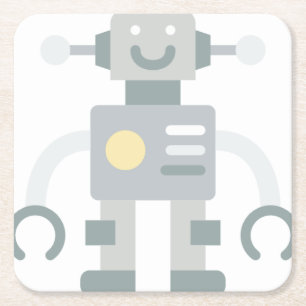 robot square paper coaster