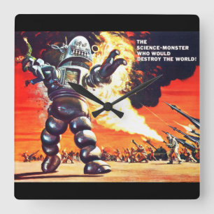 Robot Square Wall Clock
