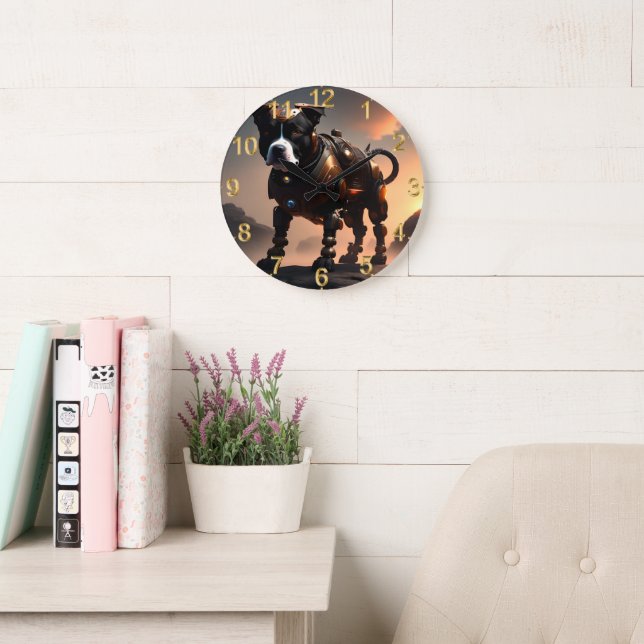 Robot Staffordshire Bull Terrier, Wall Clock (Reading Room)