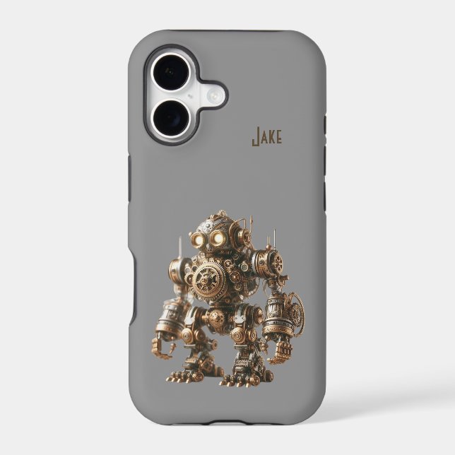 Robot Steampunk, Sépia Argent, Nom (Verso)