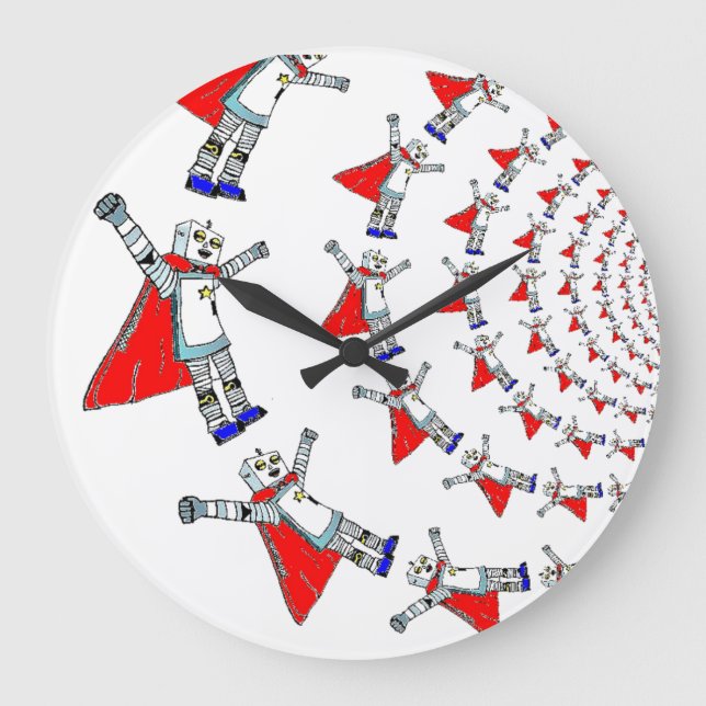 Robot Superhero Horloge murale (Recto)