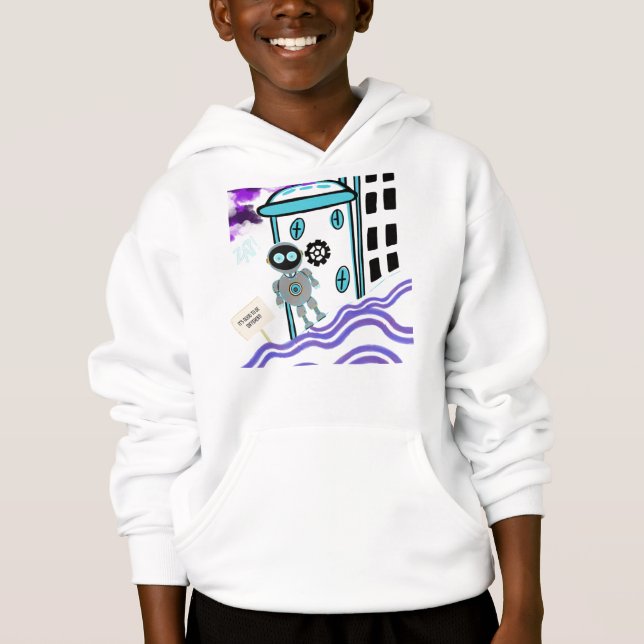 Robot tee kids love droid sci fi (Front)
