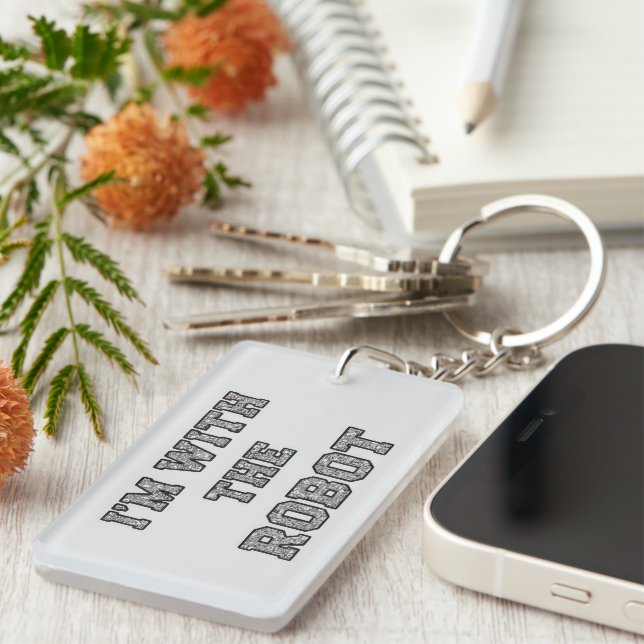 Robot Text Keychain (Front Right)