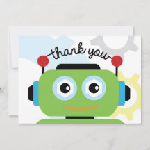 Robot Thank You Card | Robot Birthday Party
