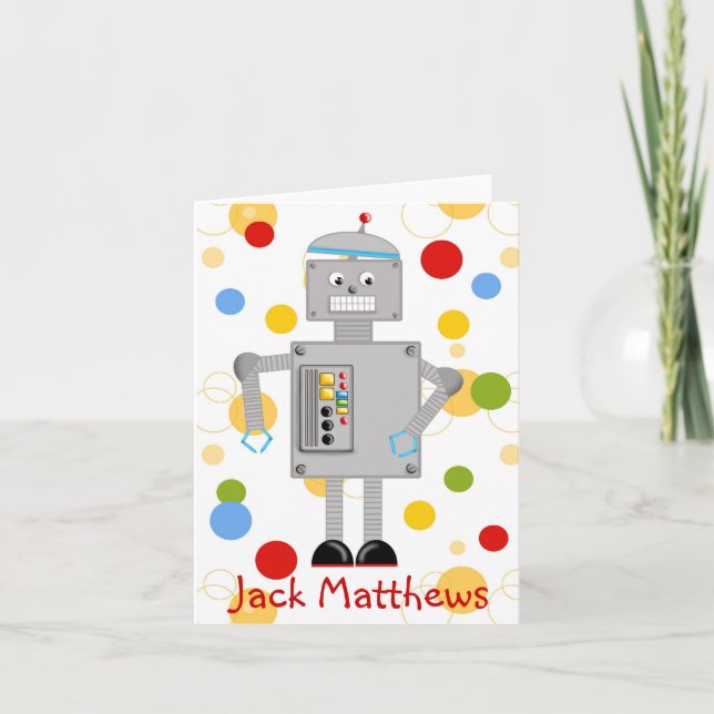 Robot Thank you Note card (Front)