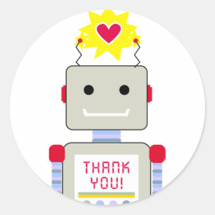 Robot Thank You Stickers