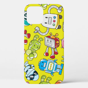 Robot Theme: Colourful Seamless Pattern. iPhone 12 Case