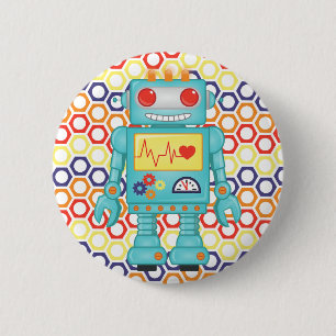 Robot Themed Party 2 Inch Round Button