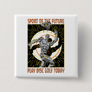 Robot Thrower #1 2 Inch Square Button