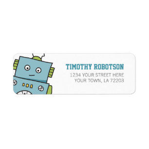 Robot tiré par la main bleu mignon