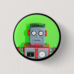 Robot toy 1 inch round button