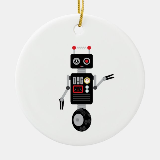 Robot Toy Ceramic Ornament (Front)