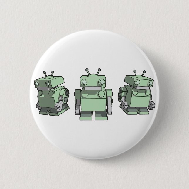 Robot Trio 2 Inch Round Button (Front)