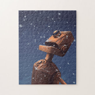 Robot under snowfall jigsaw puzzle