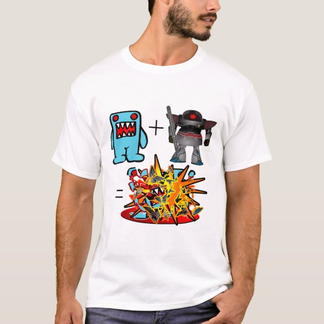 robot_vs_monsterblue T-Shirt (Front)
