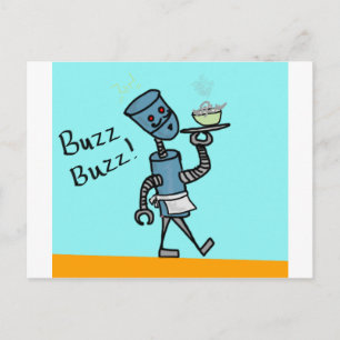 Robot Waiter Postcard