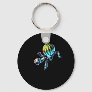 Robot Watermelon Head Soccer Footll Dribbling Kick Keychain