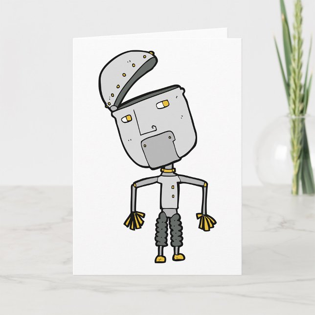 Robot With An Open Head Greeting Cards (Creator Uploaded)