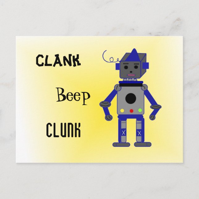 Robot with Funny Sayings Postcard (Front)