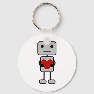 Robot with Heart Keychain