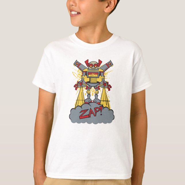 Robot Zap Illustration T-Shirt (Front)