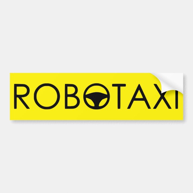 Robotaxi Bumper Sticker "Yellow Cab Edition" (Front)