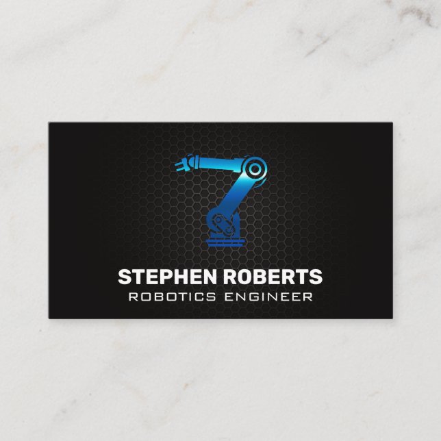 Robotic Arm | Carbon Fibre Pattern Business Card (Front)