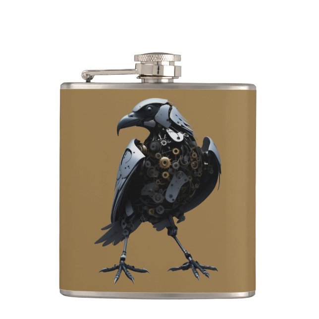 Robotic Bird Hip Flask (Front)
