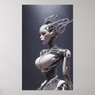 Robotic Cyborg Woman Sci-Fi Fantasy Poster