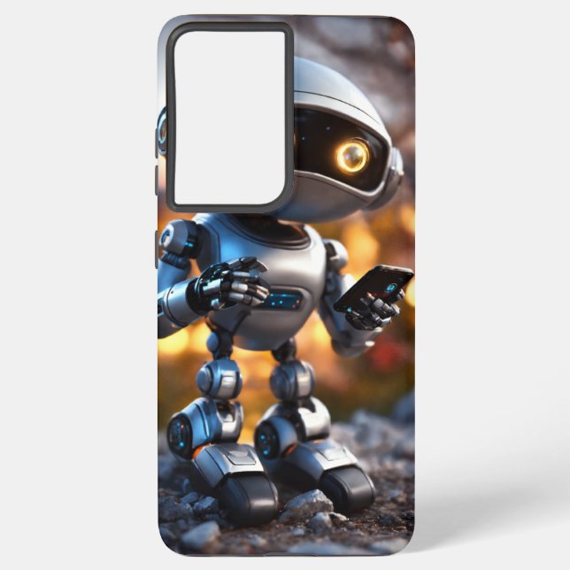 Robotic Elegance: Premium Mobile Case  (Back)