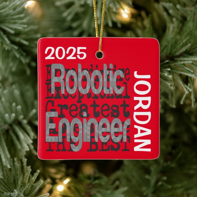 Robotic Engineer Extraordinaire CUSTOM Ceramic Ornament (Tree)