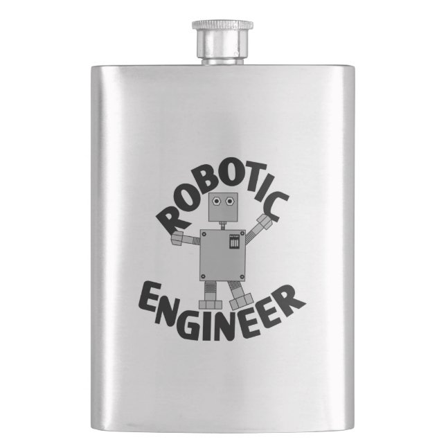 Robotic Engineer Robot Hip Flask (Front)