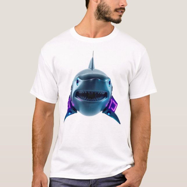 Robotic Shark Face Art Tee (Front)