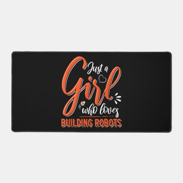 Robotics Engineer Robot Lover Engineering Girl Rob Desk Mat (Front)