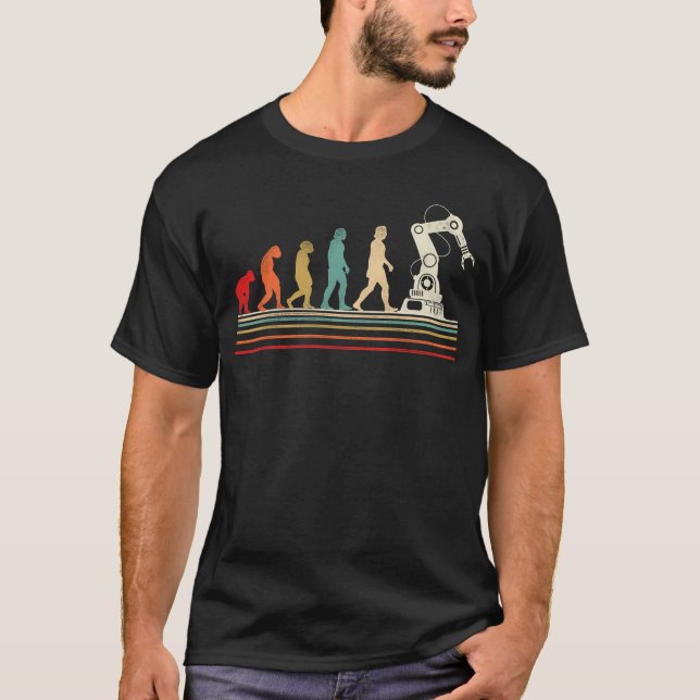 Robotics Engineer Robotics Evolution Retro Vintage T-Shirt (Front)