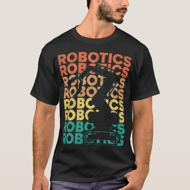 Robotics Engineer Robotics Retro Vintage T-Shirt (Front)