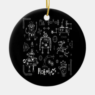Robotics Engineer Technician Funny Vintage Robot Ceramic Ornament