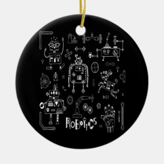 Robotics Engineer Technician Funny Vintage Robot Ceramic Ornament