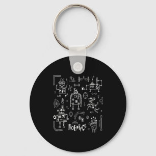 Robotics Engineer Technician Funny Vintage Robot  Keychain