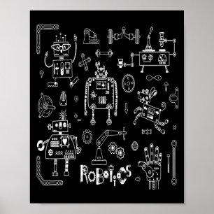 Robotics Engineer Technician Funny Vintage Robot  Poster
