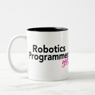 Robotics Programmer Girl Two-Tone Coffee Mug