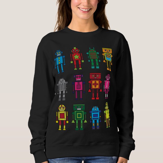 Robotics Retro toys Fun Sweatshirt (Front)