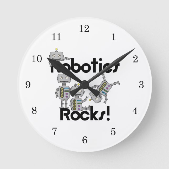 Robotics Rocks Round Clock (Front)